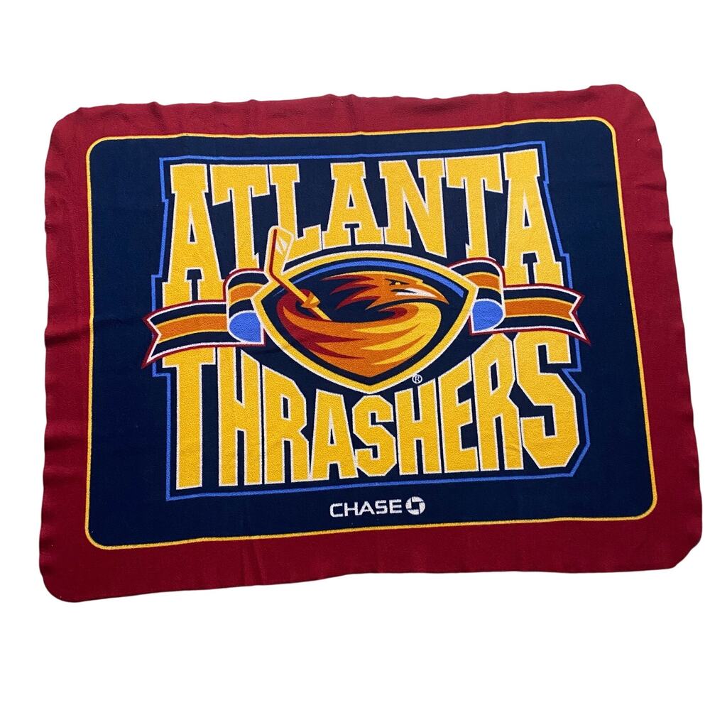 Vintage Atlanta Thrashers NHL Hockey Fleece Throw Blanket 53x41.5 Chase Bank